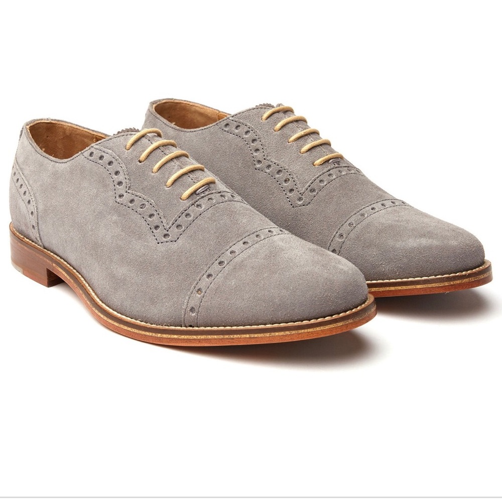 J Shoes Gray Suede Oxford NWOT